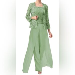 3 Pieces Mother of The Bride Dress Pant Suit